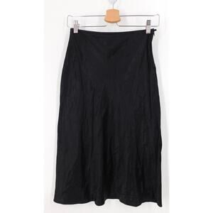 Free People Womens Vintage‎ Y2K Satin Knee Length Skirt Size 3 Lightweight Black